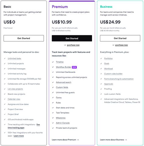 Asana Pricing Actual Prices For All Plans Including Enterprise