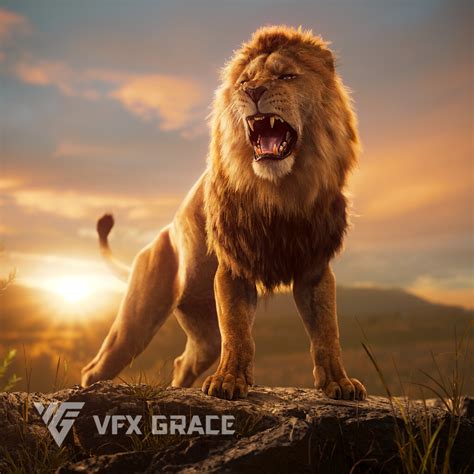 Artstation Male Lion Animated Vfx Grace Game Assets
