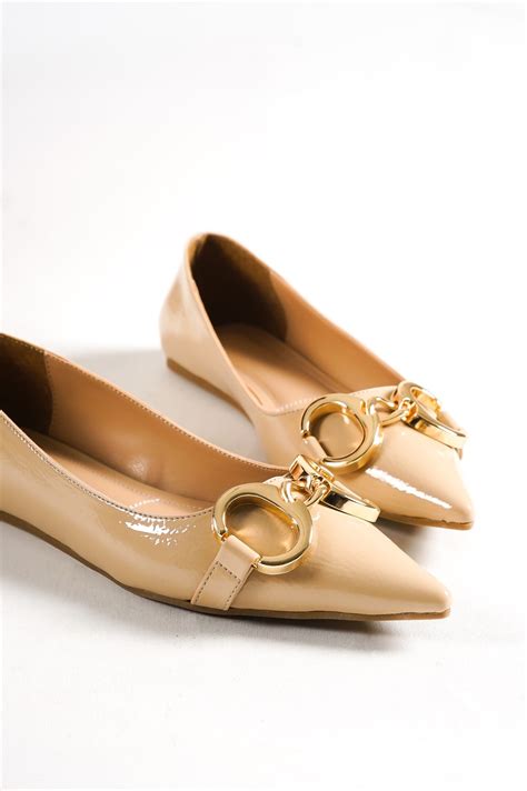 Capone Women Nude Pointed Toe Ballet Flats Caponeoutfitters Com