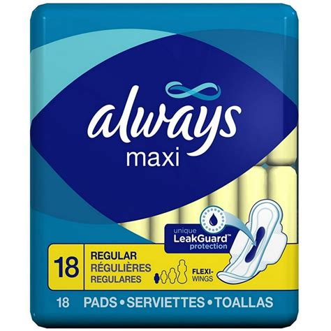 3 Pack Always Maxi Regular With Wings Unscented Pads 18 Ea Walmart