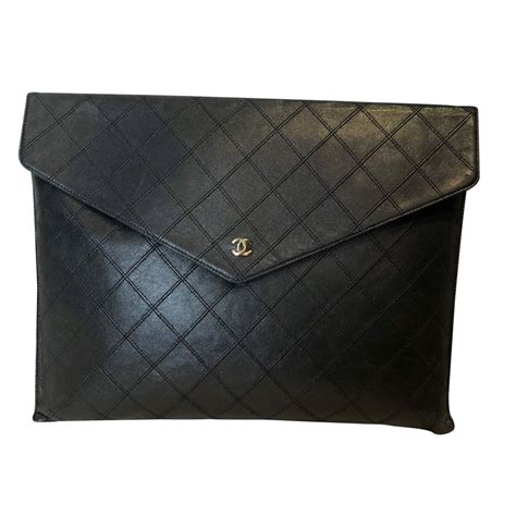 Chanel Black Leather Clutch The Chic Selection