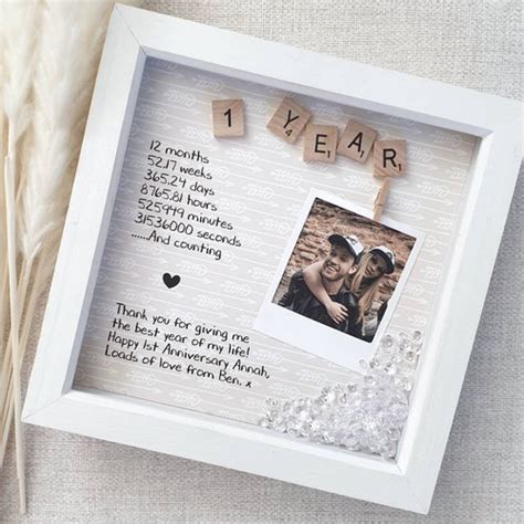 First Anniversary Frame Anniversary Gift Gift For Partner Etsy UK