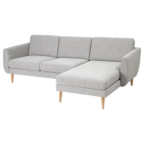 Smedstorp 3 Seat Sofa With Chaise Longue Viarp Beigebrown Ikea