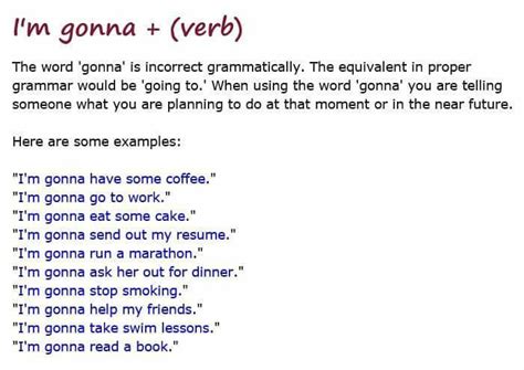 Gonna Verb Materials For Learning English