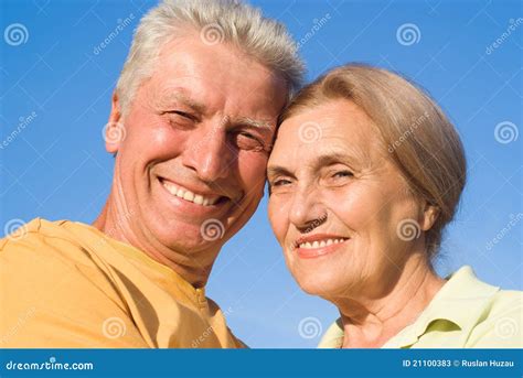 Aged Couple At Nature Stock Image Image Of Blue Female 21100383