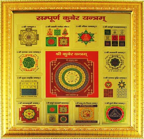 105 X 105 Large Size Framed Lord Kuber Wealth Drawing Yantra