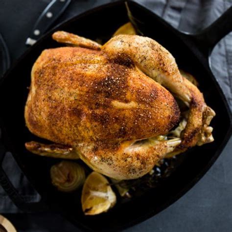 Roasted Chicken In Cast Iron Skillet Oven Roasted Whole Chicken Whole Roasted Chicken Oven Roast