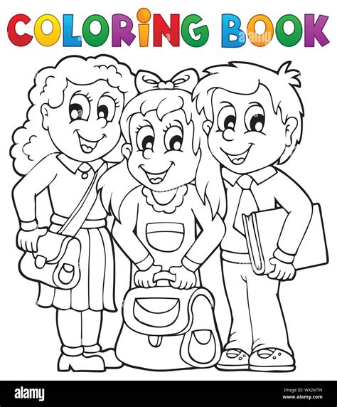 Coloring Book Pupil Theme 1 Stock Vector Image And Art Alamy