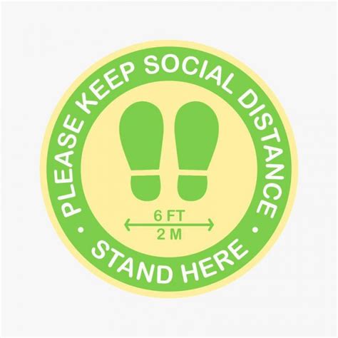 Please Keep Social Distance Feet Floor Decal