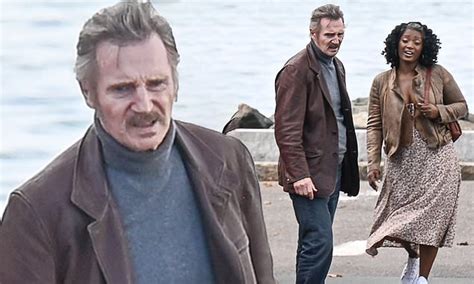 Liam Neeson 70 Dons A Handlebar Moustache In Massachusetts For His