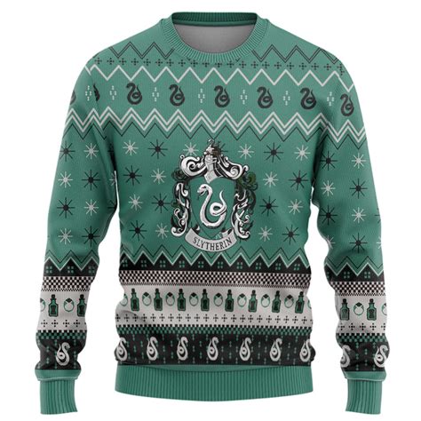 Harry Potter Slytherin Holiday Ugly Christmas Custom Ugly Sweater All