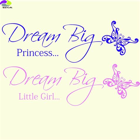 Dream Big Princess Little Girl Quote Wall Sticker39x 137baby Nursery