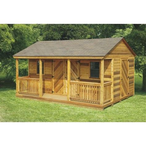Amish Cedar A Frame Cabin Shed With Full Length Porch Kit Choose