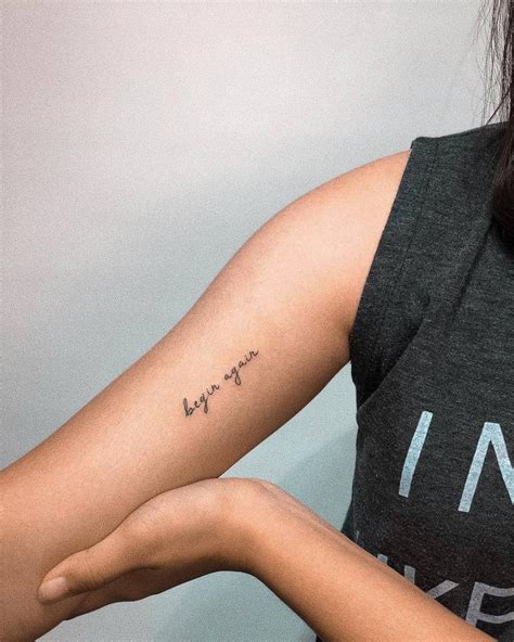 “begin Again” By Boomzodat · Bangkok 🇹🇭 Inner Arm Tattoos Tattoos For Women Small Small