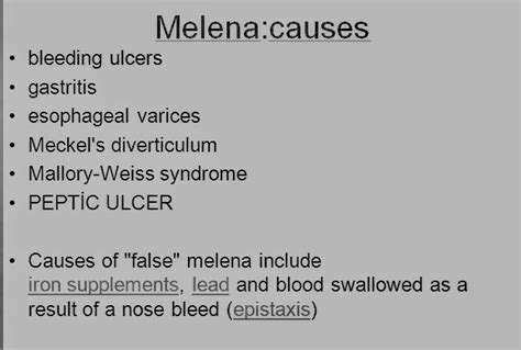 Causes Of Melena Pt Master Guide Pt Master Guide