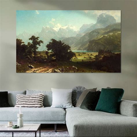 Albert Bierstadt Lake Lucerne Op Canvas Behang Poster En Meer In