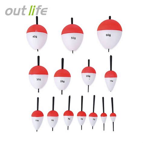 14pcs Set Polystyrene Fish Float With Stick Outdoor Fishing Tackle