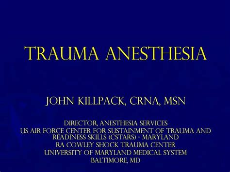 Ppt Trauma Anesthesia Powerpoint Presentation Free Download Id641624