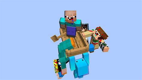 ¡noob Y 7 Youtuber Sobrevive En 1 Bloque De Barco En Minecraft Youtube