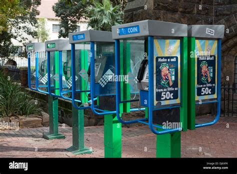 South Africa Cape Town Public Coin Operated Pay Phones On The Street
