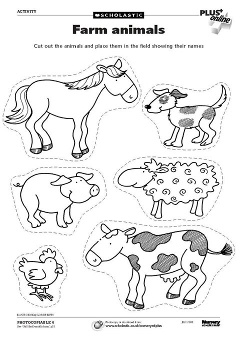 Cut Out Farm Animal Pages Coloring Pages