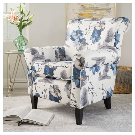 Fabric upholstered wooden armless accent chair with bold floral pattern, multicolor (brown). the floral pattern is lovely | Club chairs, Club chairs ...