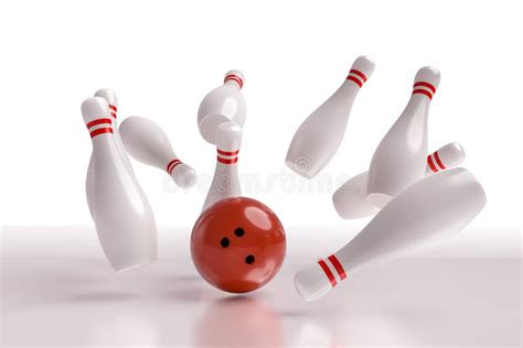 3d Rendered Illustration Of Bowling Ball Knocking Down Pins Strike