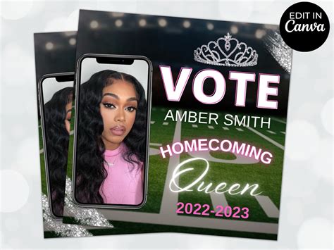 Vote Homecoming Queen Flyer Homecoming Flyer Campaign Flyer Etsy