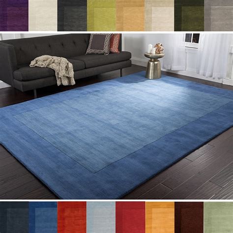 Shop Hand Loomed Odessa Solid Bordered Tone On Tone Wool Area Rug 99