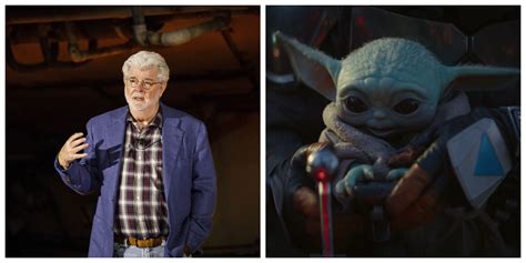 Star Wars George Lucas Met Baby Yoda On The Set Of The Mandalorian