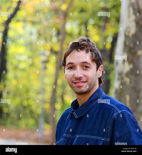 Handsome Man In Nature Portrait Stock Photo Alamy