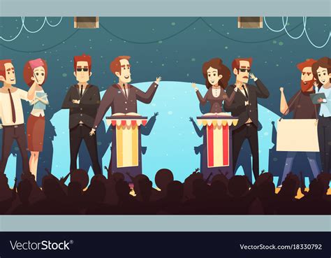Politics Election Debates Cartoon Royalty Free Vector Image
