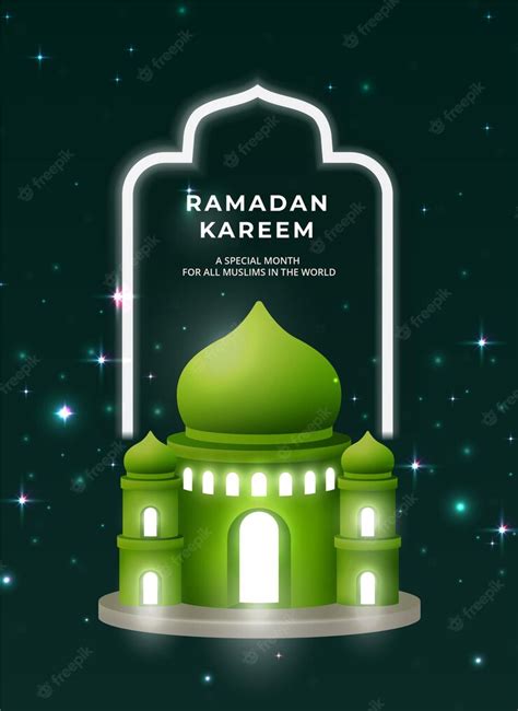 Premium Vector Ramadan Kareem Background With Nigth Star And Mosque