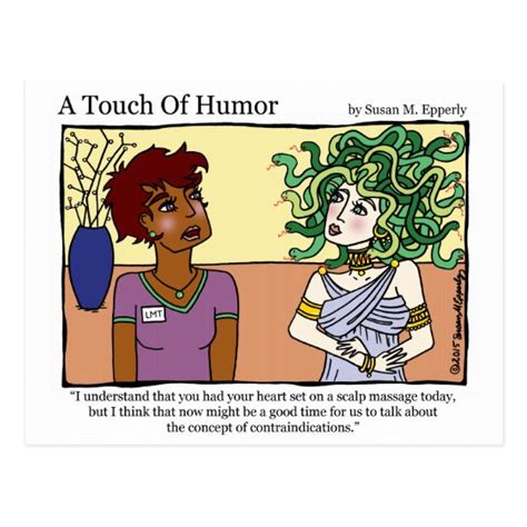 A Touch Of Humor Medusa Massage Comic Postcard