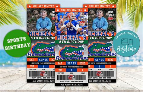 Unlike most sports, the majority of football games. Editable Florida Gators Football Birthday Ticket ...