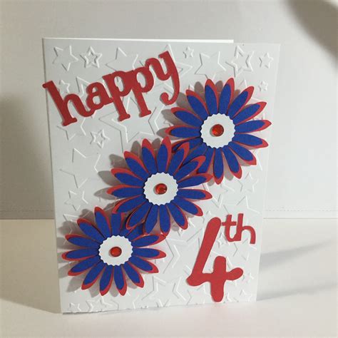 Happy 4th Of July Patriotic Greeting Card Handmade Wred Etsy