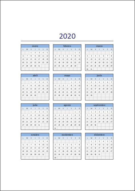 Calendário Juliano 2020 Excel Image