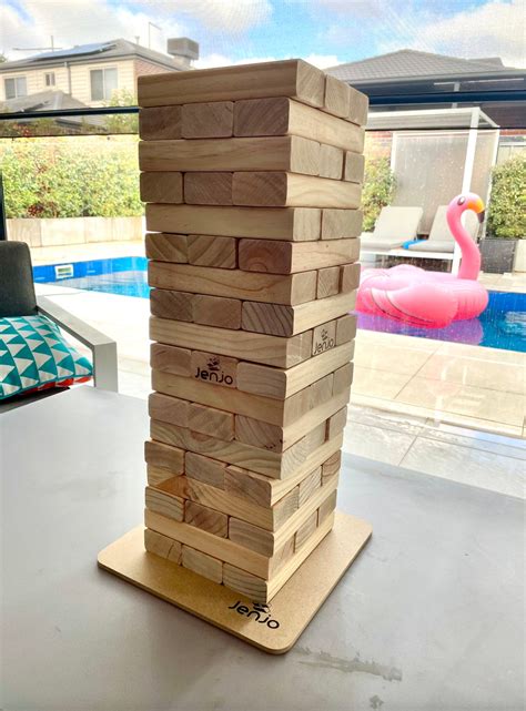 Epic Jenjo 54 Piece Giant Jenga Outdoor Wood Block Game 54cm Etsy