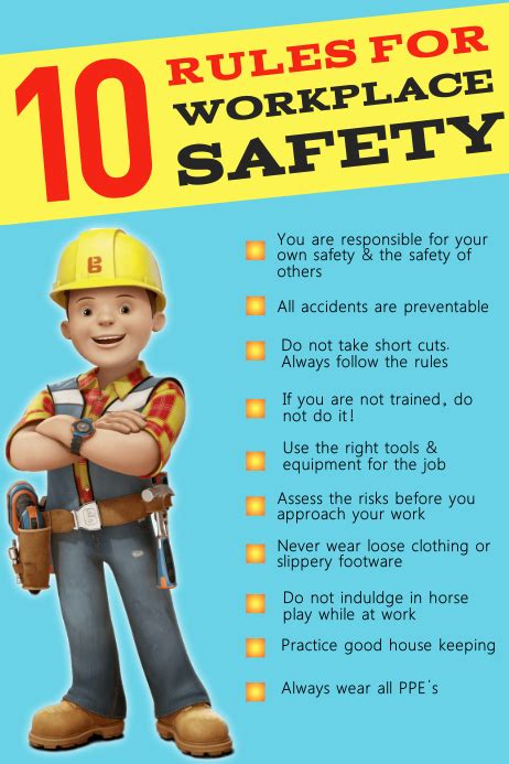 Safety Poster At Workplace A3 Size Workplace Safety Poster Reminding