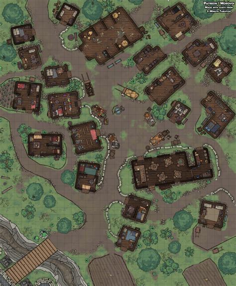 Hotdq Episode 8 Parnast Village 33x40 Dndmaps Fantasy City Map