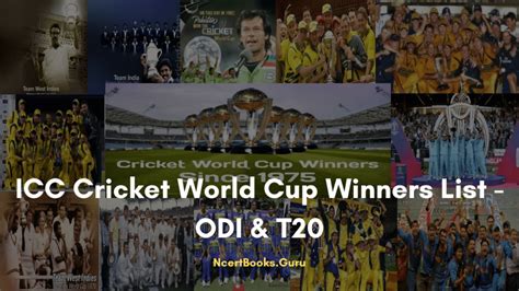 Cricket World Cup Winners List Icc Men World Cup Winners And Runner Ups