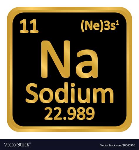 Periodic Table Element Sodium Icon Royalty Free Vector Image