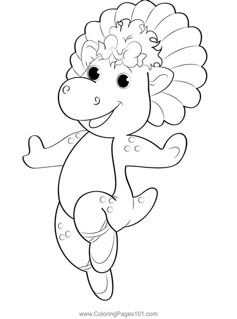 Jumping Baby Bop Coloring Page For Kids Free Barney And Friends