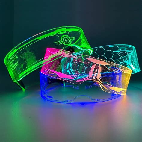cool led glasses luminous sunglasses cyberpunk flash party glasses rave neon mask toys vocal