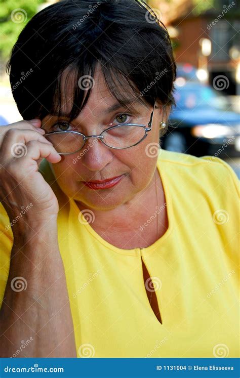 Mature Woman Glasses Stock Images Image
