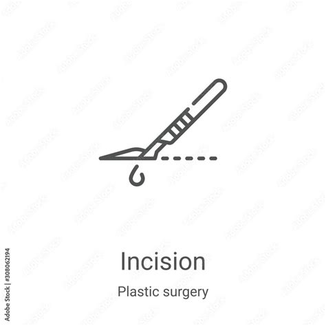 Incision Icon Vector From Plastic Surgery Collection Thin Line