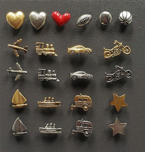 Handmade Push Pins Set Of 4 Metal Pins Hearts Stars Etsy