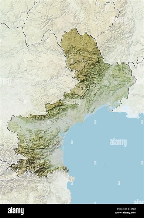 Region Of Languedoc Roussillon France Relief Map Stock Photo Alamy