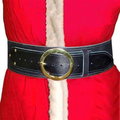 Santa Claus Leather Belt With Round Buckle Etsy