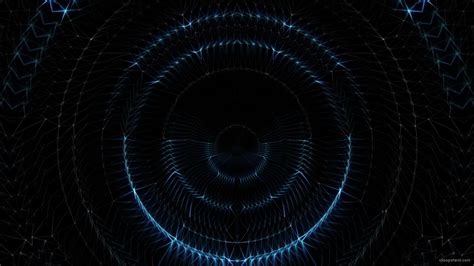 Fluctuating Blue Motion Laser Lines Effect On Blue Circle Black Motion